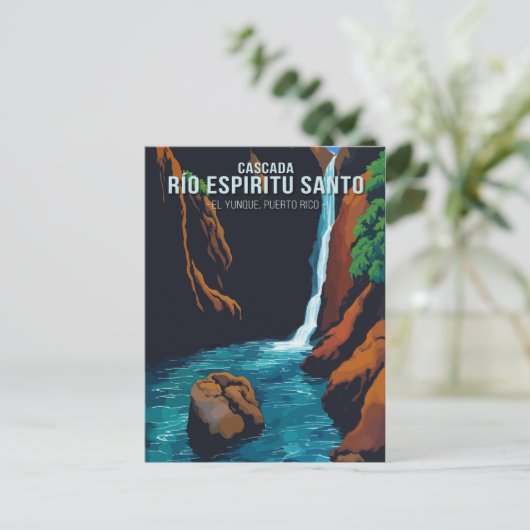 Enchanting Espiritu Santo River Waterfall Briefkaart (Staand voorkant)