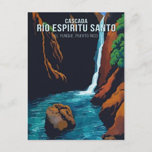Enchanting Espiritu Santo River Waterfall Briefkaart (Voorkant)