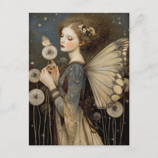 Enchanting Fantasy Fairy & Dandelion Magical Art  Briefkaart