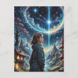 Enchanting Fantasy Night Sky Scene Briefkaart