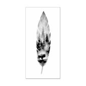 Enchanting Feather with Buffalo Bison Artwork Rubberstempel (Afrduk)