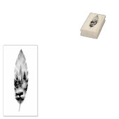Enchanting Feather with Buffalo Bison Artwork Rubberstempel (Gestempeld)