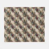 Enchanting Floral Owl Fleece Deken (Voorkant (Horizontaal))