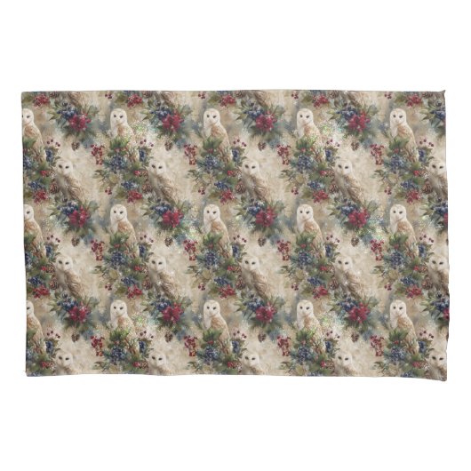 Enchanting Floral Owl Kussensloop (Voorkant)