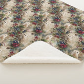 Enchanting Floral Owl Sherpa Deken (3/4)