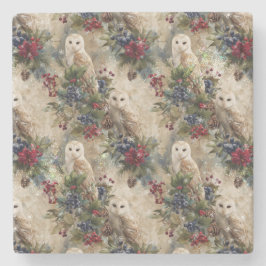 Enchanting Floral Owl Stenen Onderzetter