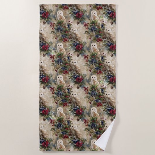 Enchanting Floral Owl Strandlaken (Voorkant)