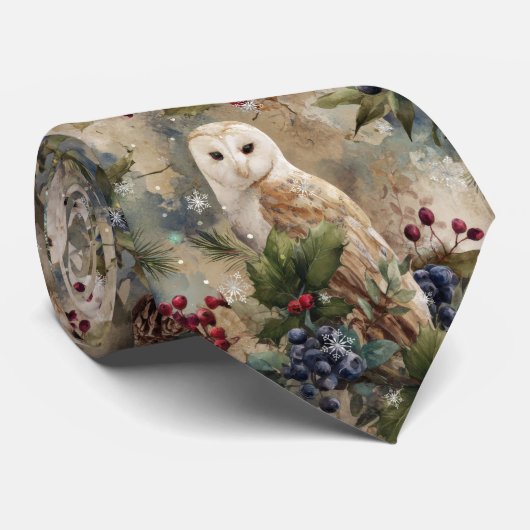 Enchanting Floral Owl Stropdas (Opgerold)