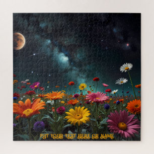 Enchanting Flowers met Galaxy Uitzichten Legpuzzel