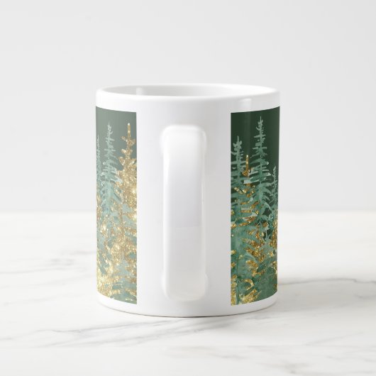 Enchanting Forest Holiday Pines  Giant Coffee Mug Grote Koffiekop (Achterkant)