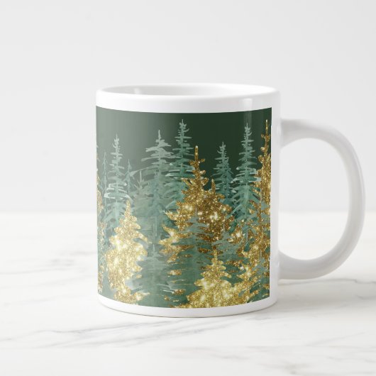 Enchanting Forest Holiday Pines  Giant Coffee Mug Grote Koffiekop (Rechts)