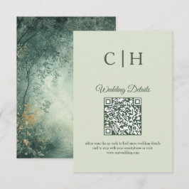 Enchanting Forest QR Code Wedding Enclosure Informatiekaartje