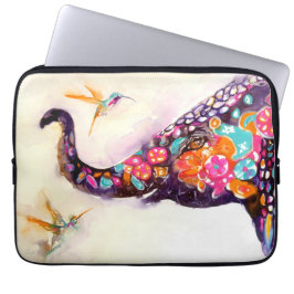 "Enchanting Friends" Hummingbird & Elephant Laptop Sleeve