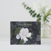 Enchanting Gardenia Save The Date Postcard Aankondigingskaart (Staand voorkant)
