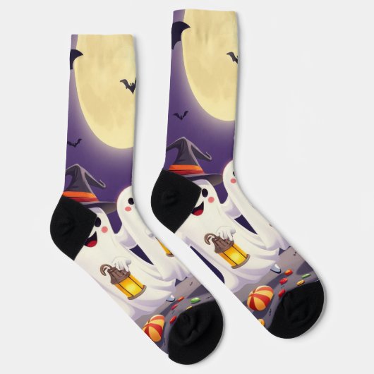 Enchanting Ghost Socks – Irresistibly Spooky Fun Sokken (Rechts)