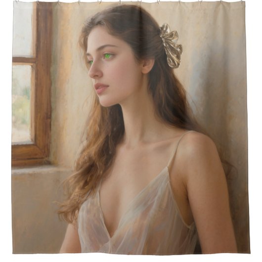 Enchanting Green Gaze Douchegordijn (Voorkant)