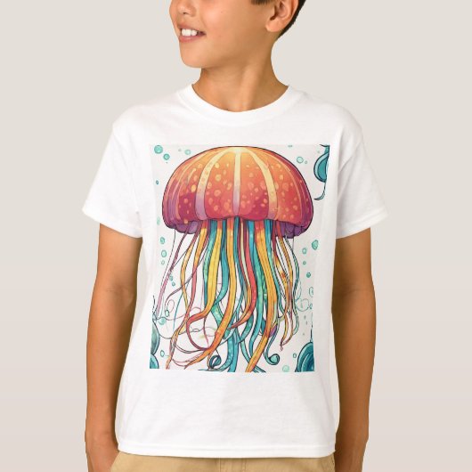 Enchanting Jellyfish Gedrukte Kinderen T-shirt (Voorkant)