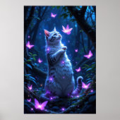 Enchanting kitten in a magical forest with glowing poster (Voorkant)