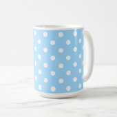 Enchanting Light Blue Color With White Polka Dots Koffiemok (Voorkant rechts)