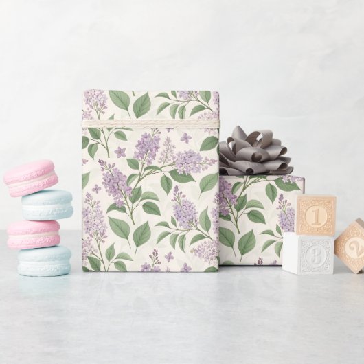 Enchanting Lilac Garden Blossom  Cadeaupapier (Baby Shower)