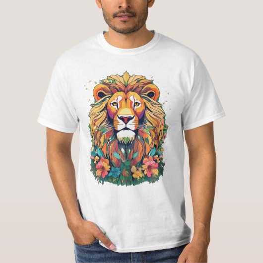 Enchanting Lion Bloom: Studio Ghibli-geïnspireerd  T-shirt (Voorkant)