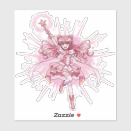 Enchanting Magical Girl Anime Transformation Sticker
