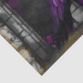 Enchanting Midnight Purple Crow Garden Decoupage Tissuepapier (Detail)