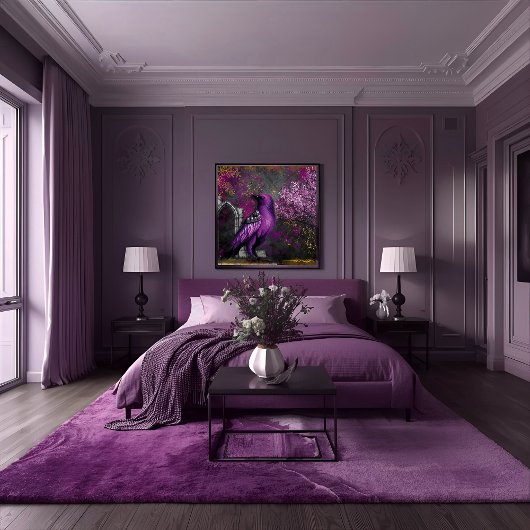 Enchanting Midnight Purple Crow Garden Decoupage Tissuepapier