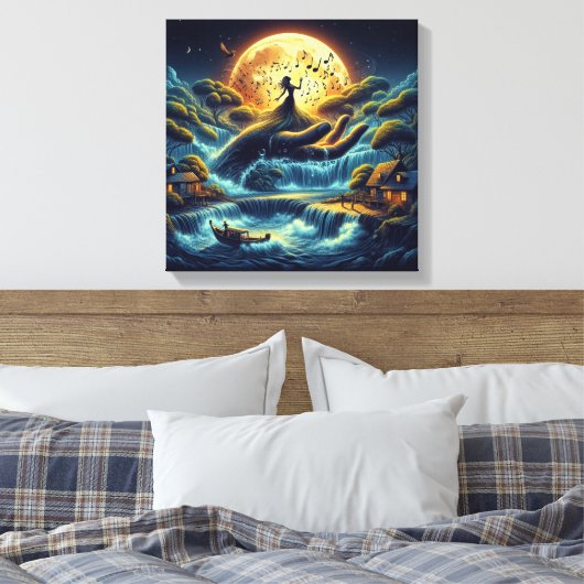 Enchanting Moonlight Serenade Canvas Afdruk (Insitu (Slaapkamer))