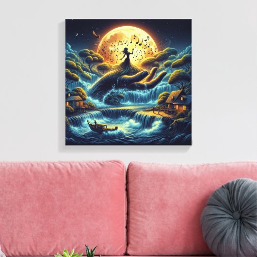 Enchanting Moonlight Serenade Canvas Afdruk (Insitu (Woonkamer))