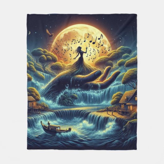 Enchanting Moonlight Serenade Fleece Deken (Voorkant)