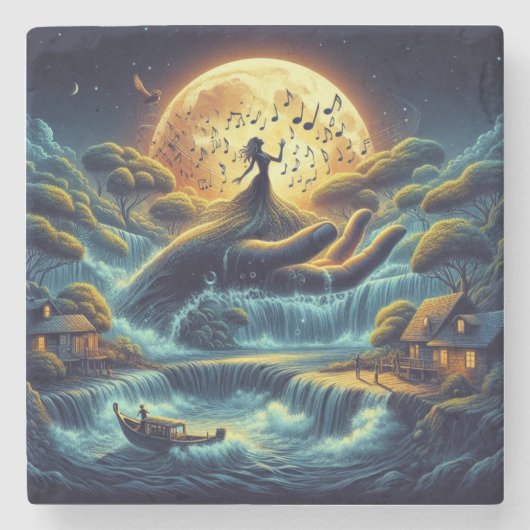 Enchanting Moonlight Serenade Stenen Onderzetter (Voorkant)