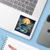 Enchanting Moonlight Serenade Sticker (Laptop met iPhone)