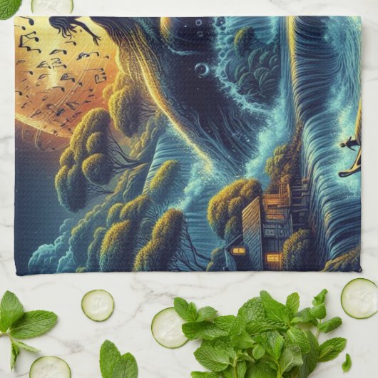 Enchanting Moonlight Serenade Theedoek (Gevouwen)