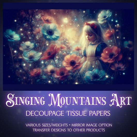 Enchanting Night Garden With Alice Decoupage Tissuepapier