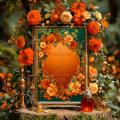 Enchanting Orange and Green Autumn Druid Wedding Perfect Poster