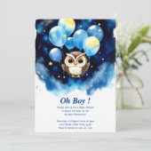 Enchanting Owl Baby shower Invitation Kaart (Staand voorkant)