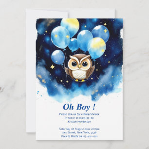 Enchanting Owl Baby shower Invitation Kaart