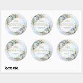Enchanting Pastel Blue Gold Eucalyptus 15 Birthday Ronde Sticker (Vel)