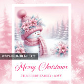 Enchanting Pinkmas Winter Scene Snowman Party Nap  Servet