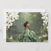 Enchanting Princess & Frog Green Quinceañera Photo Kaart (Achterkant)
