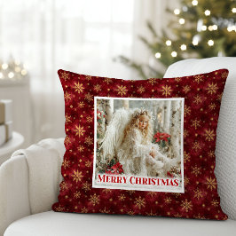 Enchanting Red and Gold Victorian Angel Christmas Kussen