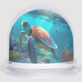 Enchanting Sea Turtle Dome Glass Snow Globe Gift Sneeuwbol (Voorkant)