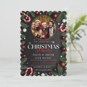 Enchanting Snowfall Christmas Party Kaart (Staand voorkant)