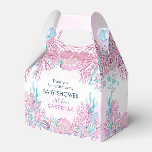 Enchanting under-the-Zee Baby shower Dank u Bedankdoosjes (Voorkant Zijde)