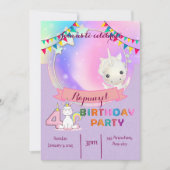 Enchanting Unicorn - Uitnodiging voor het 4e verja (Voorkant)