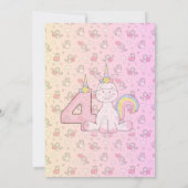 Enchanting Unicorn - Uitnodiging voor het 4e verja (Achterkant)