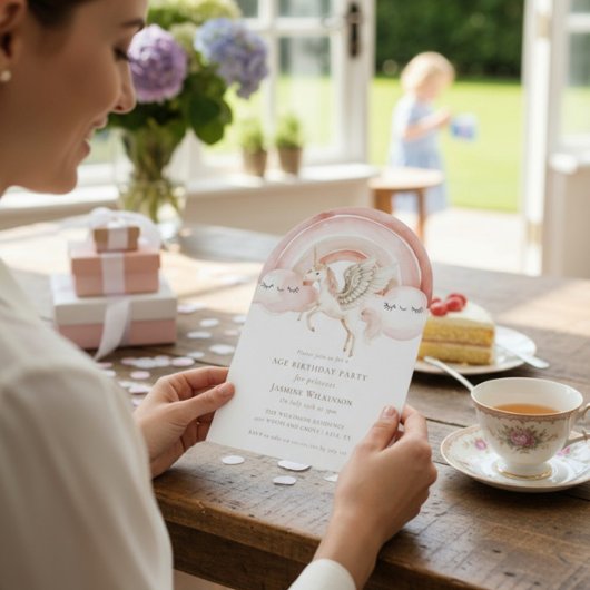 Enchanting Watercolor Castle Fairytale Birthday Kaart