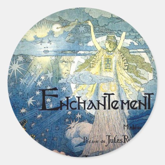 Enchantment Art Nouveau Ronde Sticker (Voorkant)