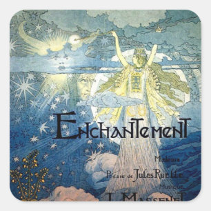 Enchantment Art Nouveau Vierkante Sticker